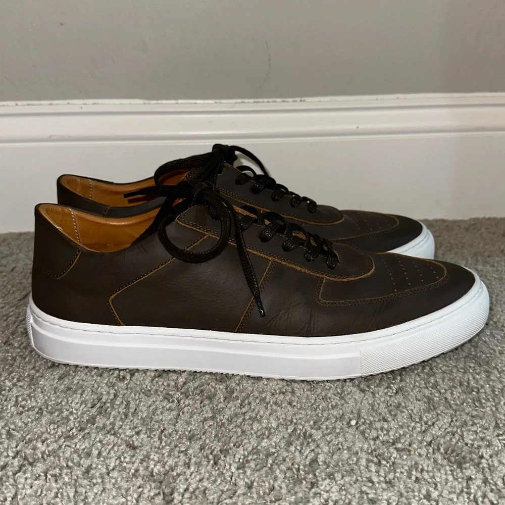 LIKE NEW Beckett Simonon Leather Garcia Brown Sneakers Shoes